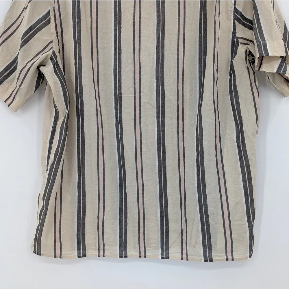 Resort Stripe Button Down Shirt Cotton Banana Republic Standard Fit M‎